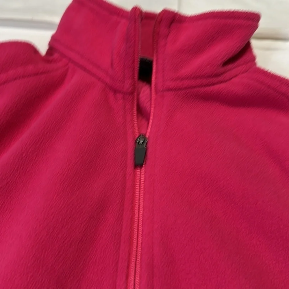 Lands End Pink Zip Up Fleece Jacket Girls 14-16 Large